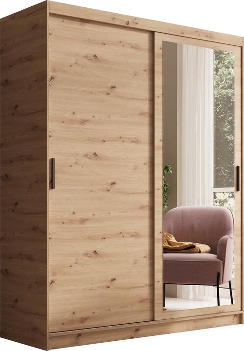 ADRK Furniture Armoire à portes coulissantes avec miroir Hailey 160 (160 x 60 x 205 cm)