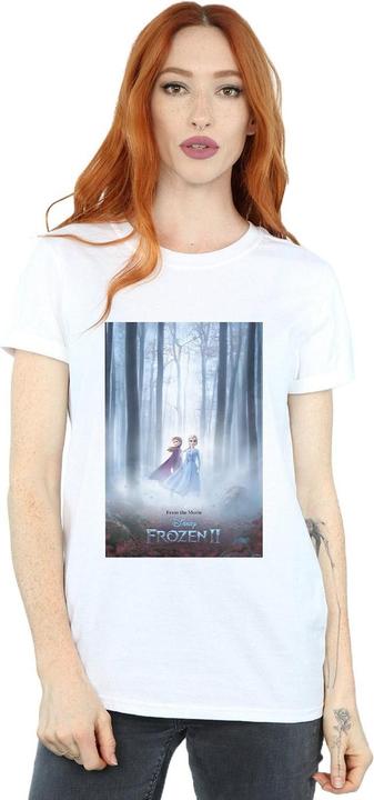Actual product image Disney Womens/Ladies Frozen 2 Movie Poster Cotton Boyfriend T-Shirt (5XL)