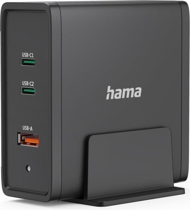 Image du produit Hama Station de charge USB-C universelle, GaN, 3 ports, Power Delivery (PD), 5-28V/140W (140 W)