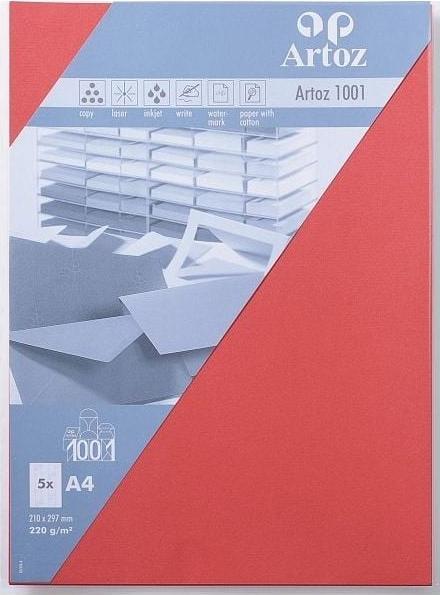 Artoz 1001 cards A4 red (A4, 220 g/m², 5 x)