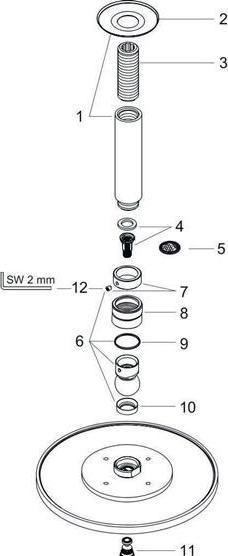 Actual product image hansgrohe HG overhead shower RAINDANCE S 180 AIR 1jet DN 15, with ceiling connection 100mm chrome (1 Beam types, 19 l/min)