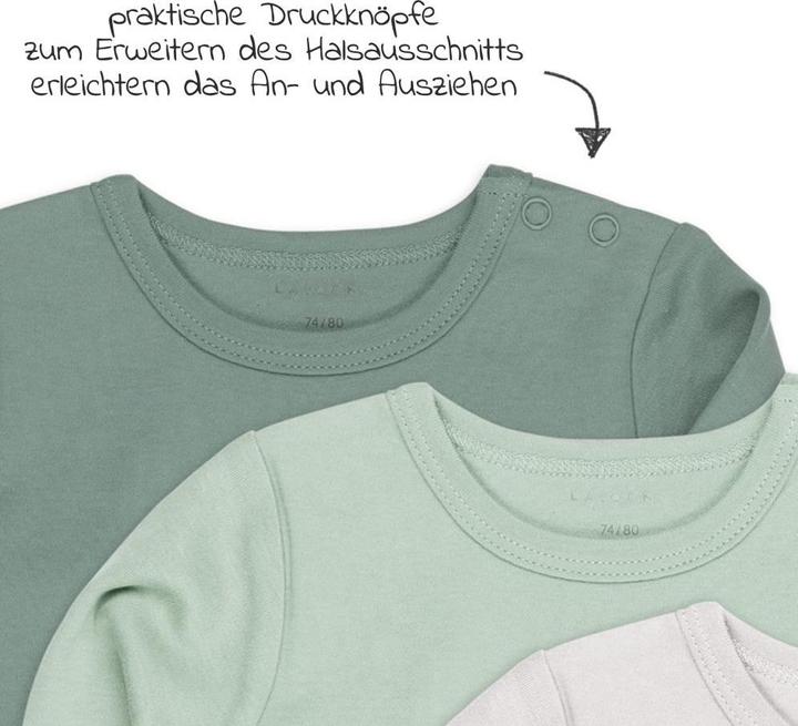 Produktbild La Loona LaLoona Baby-Bodys & Wickelbodys Body Langarm 6er Pack - Salbei Grau - (74)