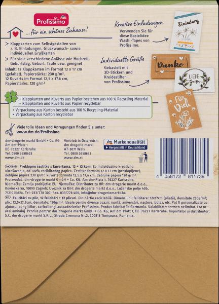 Produktbild dm Profissimo nature Klappkarten-Set mit Kuverts aus Recycling-Material