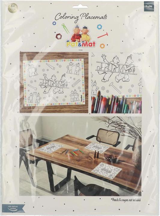 Immagine prodotto Folat Modelli di tovagliette da colorare Neighbour & Neighbour, 6 pezzi.