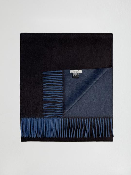 Actual product image Furnari 100% CashmereScarf in Dark Brown/Jean Blue