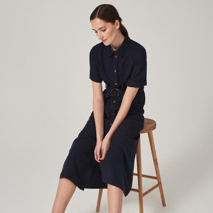 Produktbild La Redoute Collections Blusenkleid Signature OPHELIE aus Lyocell und Leinen (36)