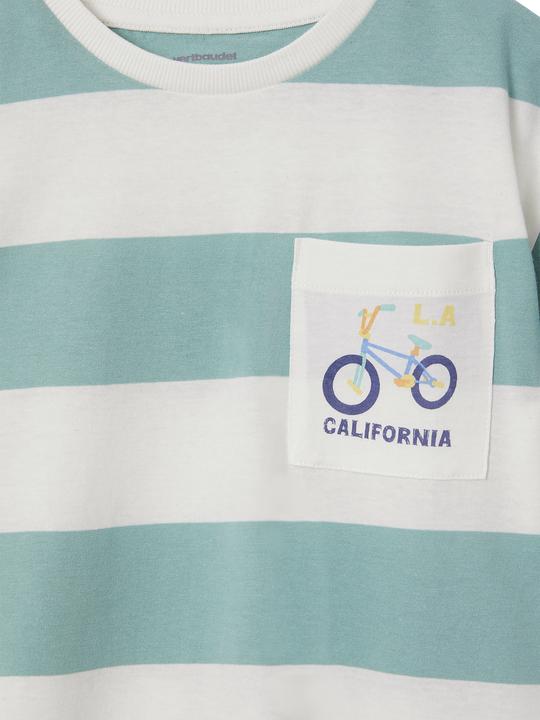Produktbild Vertbaudet Jungen T-Shirt mit breiten Streifen und Recycling-Baumwolle (128)