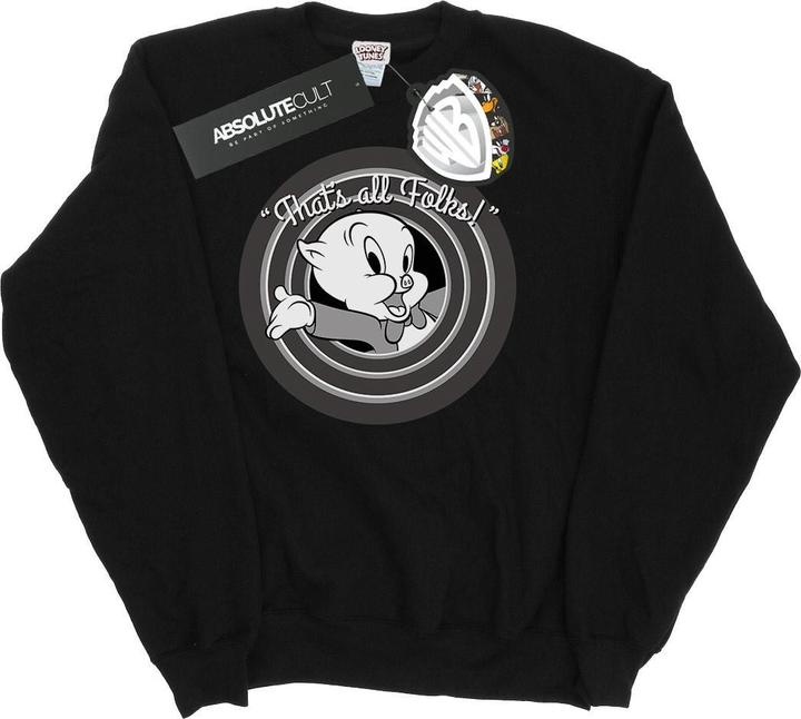 Actual product image Looney Tunes Mens That's All Folks Porky Pig Sweatshirt (L)