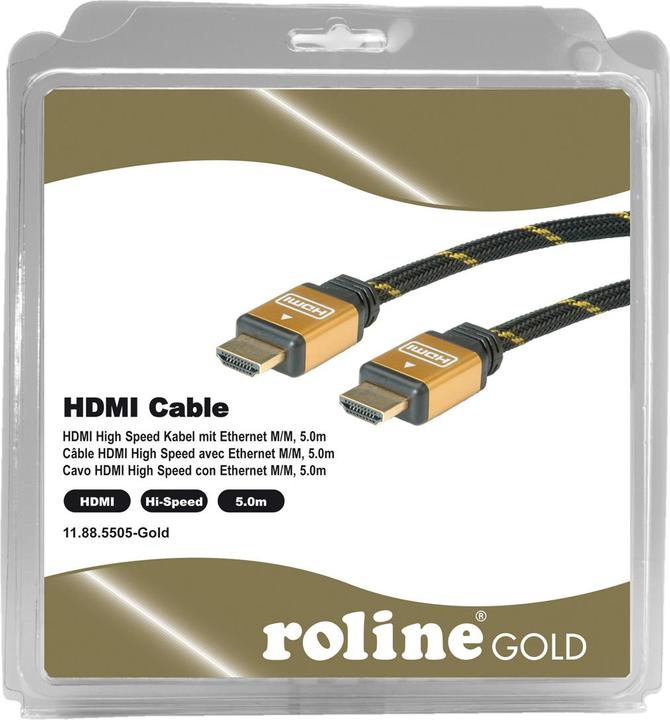 Produktbild Roline HDMI (Typ A) — HDMI (Typ A) (5 m, HDMI)
