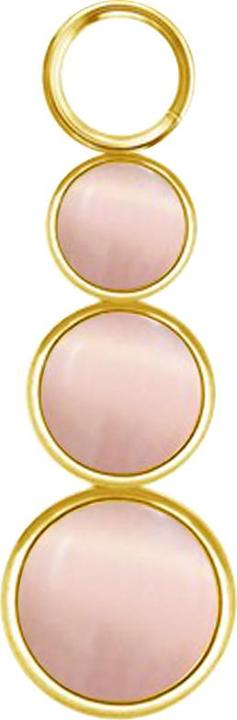 Produktbild Star Piercing Anhänger vergoldet drei rose Katzenaugen Steine (ohne Messing, Chirurgenstahl 316L, Mineralisch)