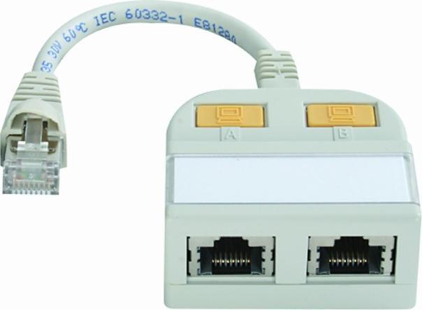 Telegärtner Teleg„rtner T-Adapter mit Kabelanschluá Kat.5e, 2 x 10BaseT