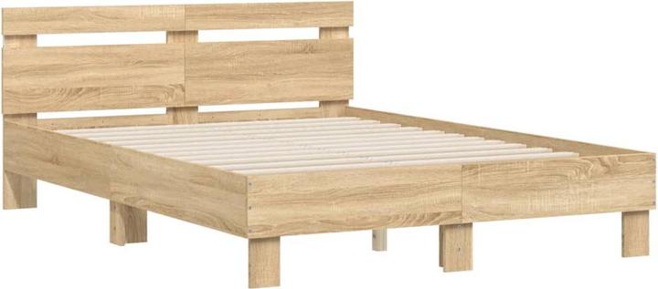 Actual product image VidaXL Bed frame with headboard LED lighting 120 x 190cm (120 x 190 cm)