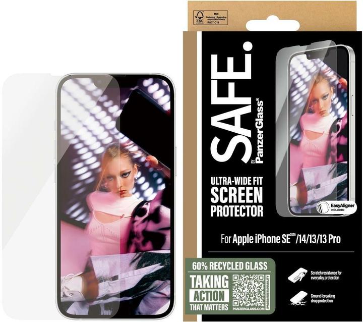Actual product image PanzerGlass Safe. (1 Piece, Apple iPhone SE, Apple iPhone 13, Apple iPhone 13 Pro, Apple iPhone 14)