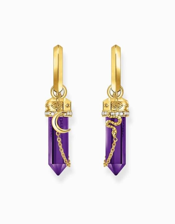 Produktbild Thomas Sabo Creolen mit Anhänger aus imitiertem Amethyst vergoldet (925er Silber/Silber)