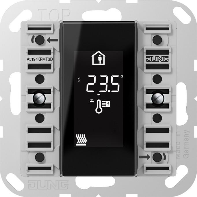 JUNG A 5194 KRM TS D. Übertragungstechnik: Verkabelt. Produktfarbe: Schwarz, Grau, Display-Typ: LCD, Ste
