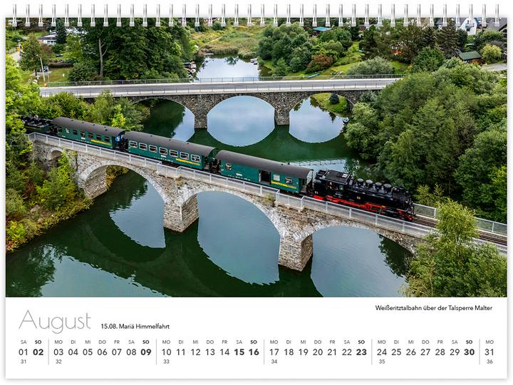 Image du produit Kalender Sachsen von oben kompakt 2026 (21 x 15 cm, Non contraignant, Allemand)