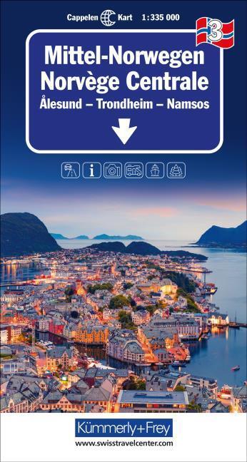 Image du produit Carte Kümmerly+Frey Norvège centrale Carte régionale. Norvege Centrale / Central Norway / Midt-Norge