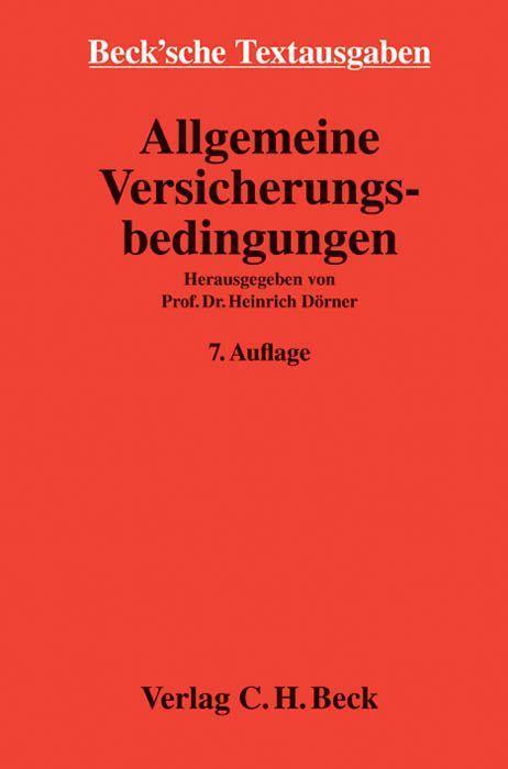 Produktbild Allgemeine Versicherungsbedingungen (Deutsch, Heinrich Dörner, 2015)