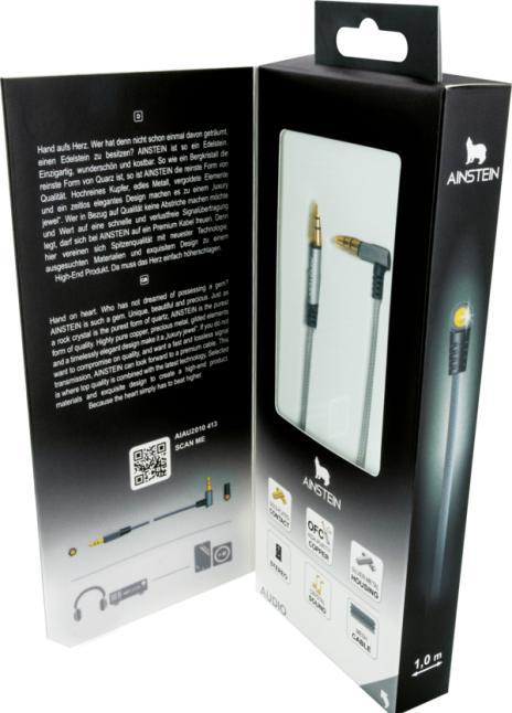 Produktbild Ainstein 90° KLINKEN Anschlusskabel (1 m, 3.5mm Klinke (AUX))