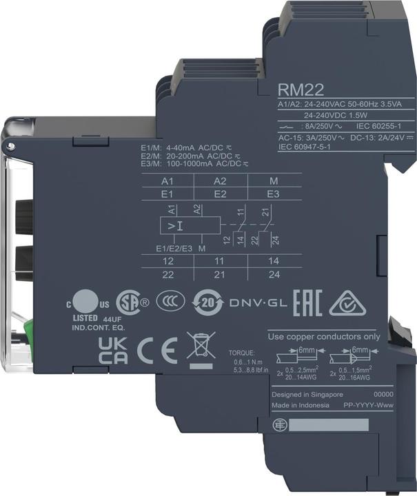 Actual product image Schneider Electric Monitoring for overvoltage, 1-100 RM22UA22MR