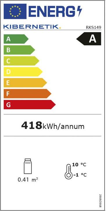 Energie-Label Kibernetik Retro Getränkekühlschrank RKS149 schwarz (168 l)