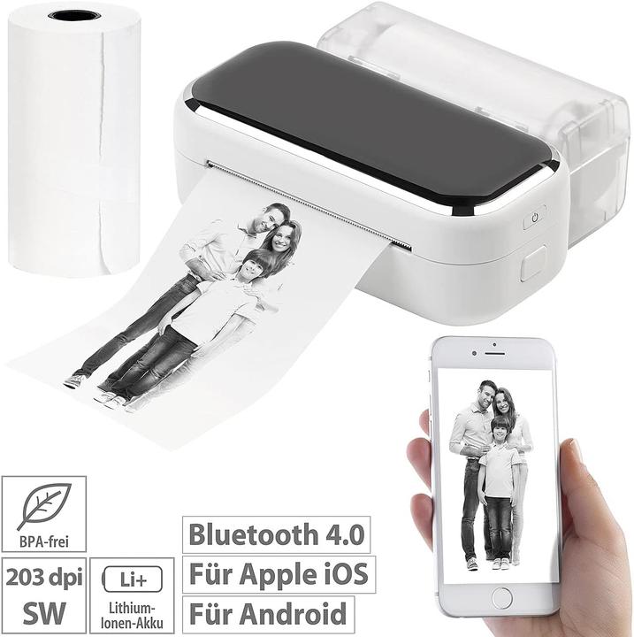 Image du produit Callstel Imprimante thermique photo à batterie Mobile XL, Android, iOS, Bluetooth, App, 80mm (Noir et blanc)