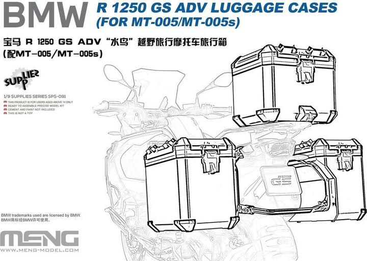 Actual product image Meng-Model BMW R 1250 GS ADV Luggage Cases (FOR MT-005/MT-005s)