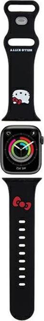 Produktbild Hello Kitty Pasek HKAWMSCHBLK Apple Watch 38/40/41mm czarny/black strap Silicone Kitty Head (Silikon, Stahl)