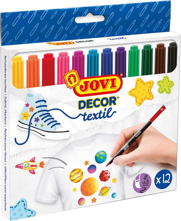Produktbild Jovi Textilmarker Jovidecor Textil VE=12 Stück farbig sortiert (12 Farben, 4.80 mm, 12 x)