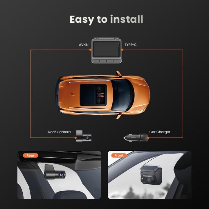 Produktbild DDpai Dash + Rear Camera Z60 (Eingebautes Display, Nachtsicht, WLAN, 4K)