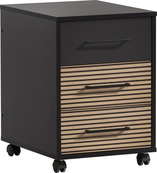 Schildmeyer Hank Rollcontainer schwarzmatt / Akustikplattenoptik