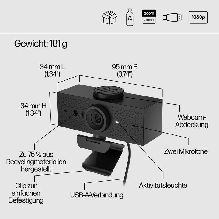 Produktbild HP 620 FHD Webcam (P) (4 Mpx)