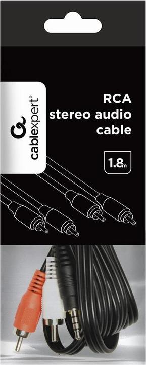Produktbild Cablexpert CCA-2R2R-6 Audio-Kabel 1,8 m 2 x RCA Schwarz (1.80 m)