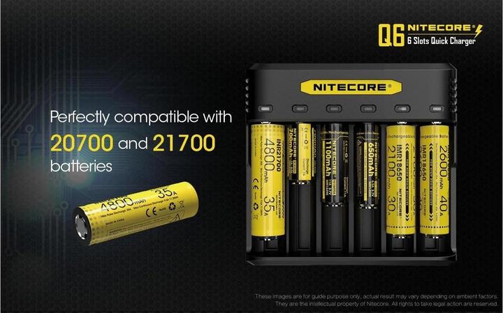 Produktbild Nitecore Q6 6-Schacht-Ladegerät (1 Stk., 14500, 16340, 18650, 26650, Akku)