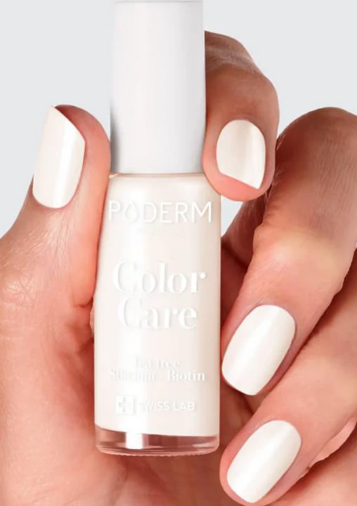 Actual product image Poderm Colour Care Tea Tree Oil Nail Polish 122 Pearl White (122 Pearl white, Colour paint)