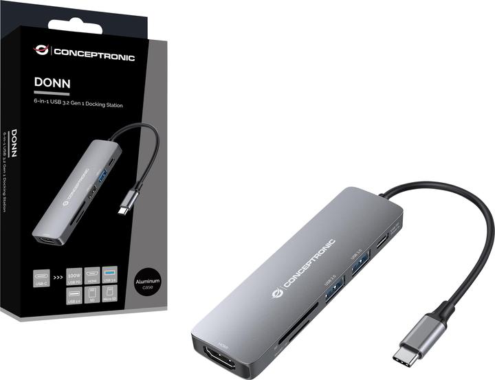 Conceptronic USB C zu (USB-C, 6 Ports)