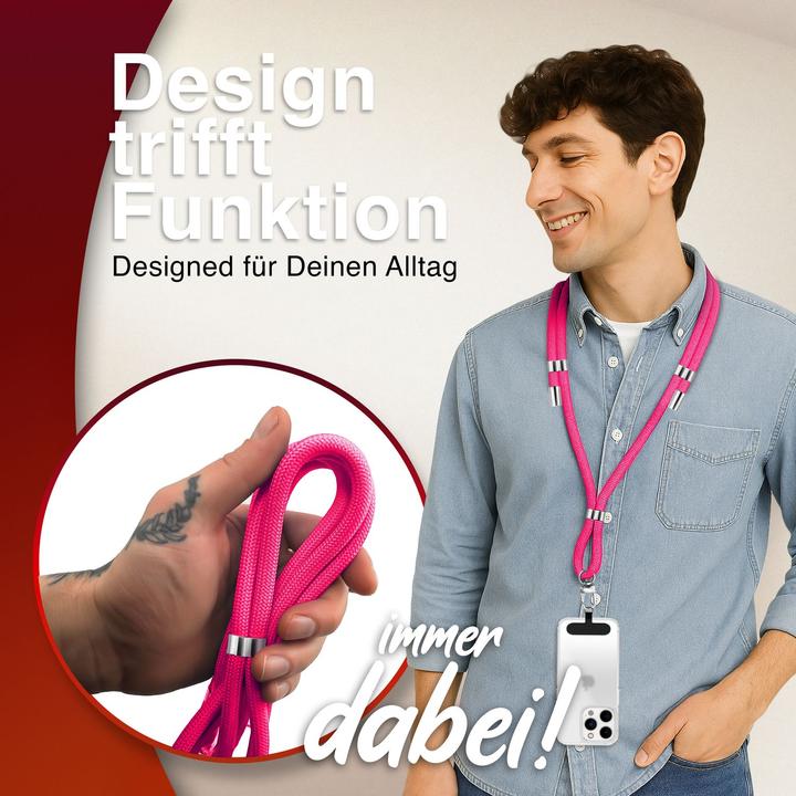 Produktbild Nalia HoldMe Lanyard Handykette – Universal Trageband für Smartphones - Verstellbar, Soft & Elastisch