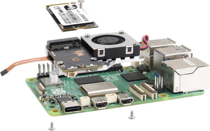 Immagine prodotto WaveShare Adattatore SSD da PCIe a M.2 con radiatore (E) per Raspberry Pi 5