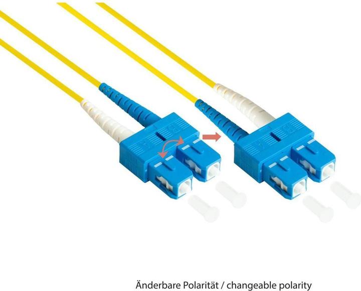 Immagine prodotto Varia Patchkabel LWL Duplex OS2 (Singlemode, 9125) LCSC, LSZH, austauschbare Polaritt (15 m)
