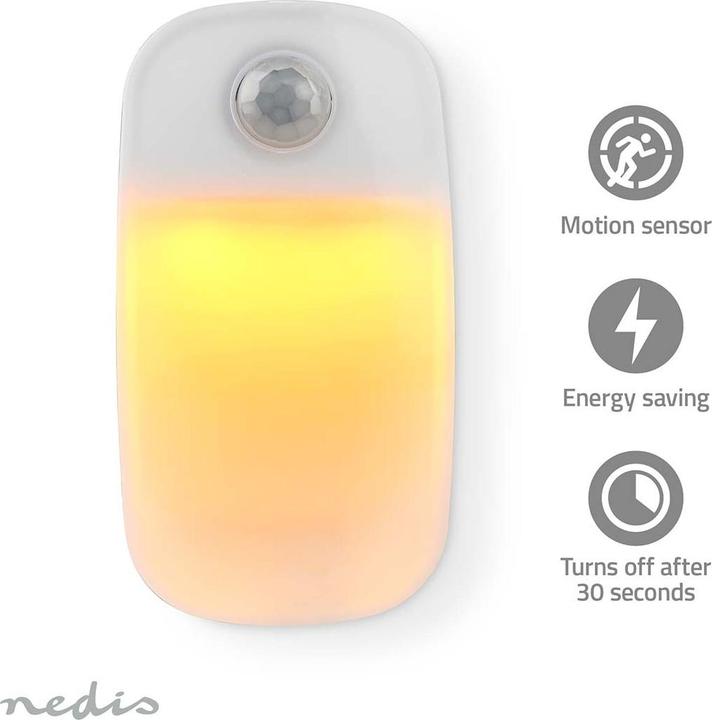 Productafbeelding Nedis Plug-In LED Nachtlampje | Bewegingssensor | 0,55 W | 11 lm | Warm Wit