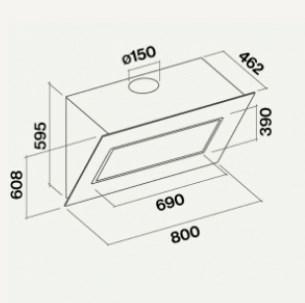 Actual product image Falmec Quasar Design 80 N black (Wall hood)