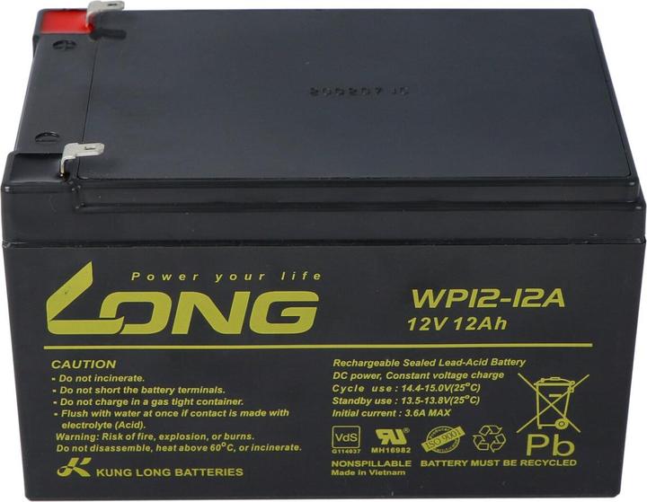 Immagine prodotto Kung Long Akku WP12-12A F1 VdS, mit 4,8mm Faston Anschluss (12 V, 12 Ah)