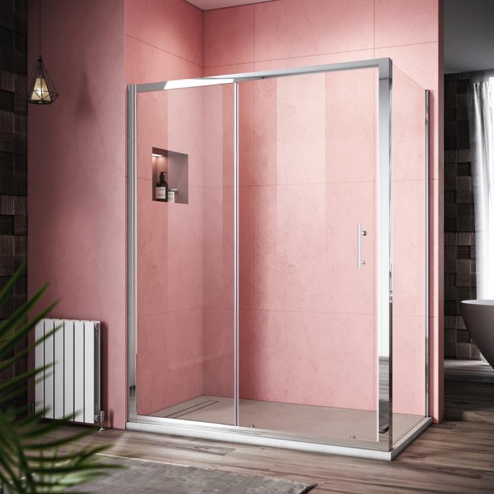 Image du produit SONNI 140x80cm cabine de douche porte coulissante cabine de douche cabine de douche (140 cm, 170 cm, 185 cm)