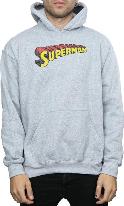 Actual product image Mens Superman Telescopic Crackle Logo Hoodie (XXL)