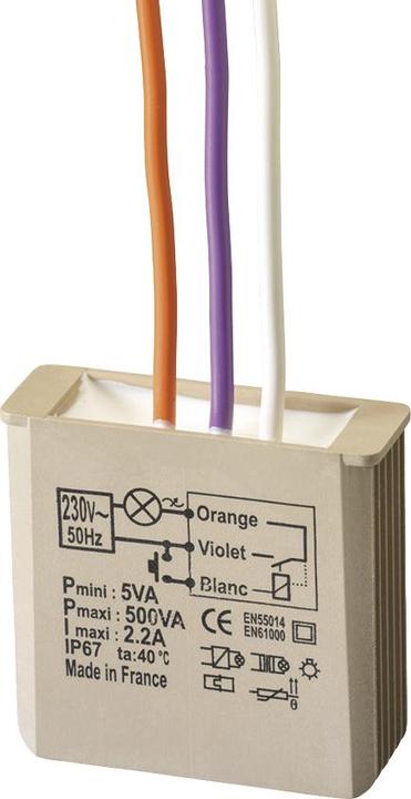 Actual product image Grothe Impulse relay flush-mounted pushbutton 3-500W 230V MTR500E