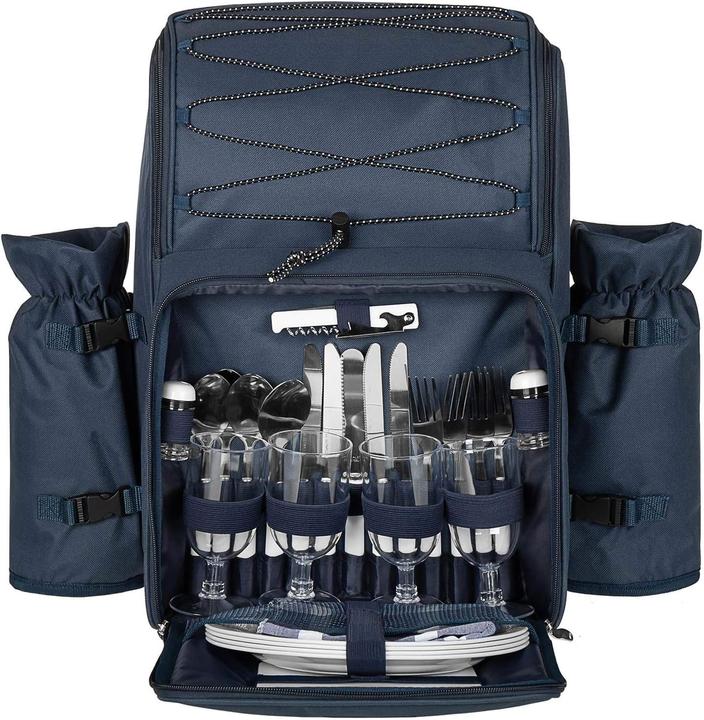 Immagine prodotto Anndora Zaino da picnic, blu navy, bianco