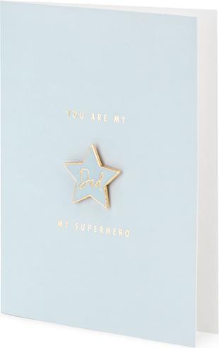 Partydeco Card with enamel pin Dad, 10.5x14.8cm (1 pkt / 1 pc.) (1 pcs.)