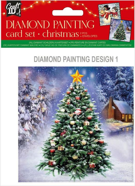 Produktbild Grafix Machen Sie Ihre eigenen Weihnachtskarten mit Diamantmalerei, 2 Stück.