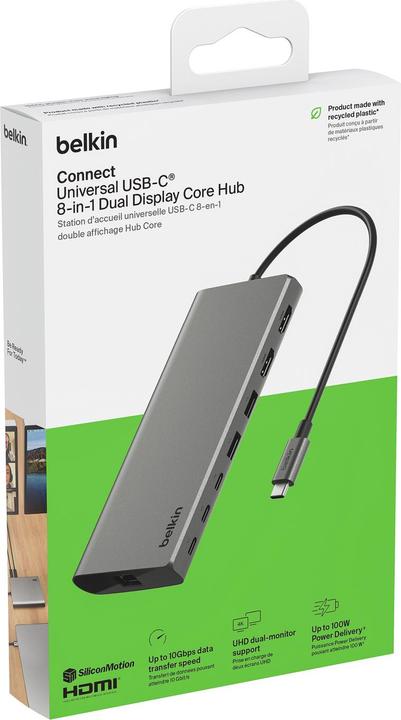 Actual product image Belkin INC015BTSGY-CZ (USB-C, 8 Ports)