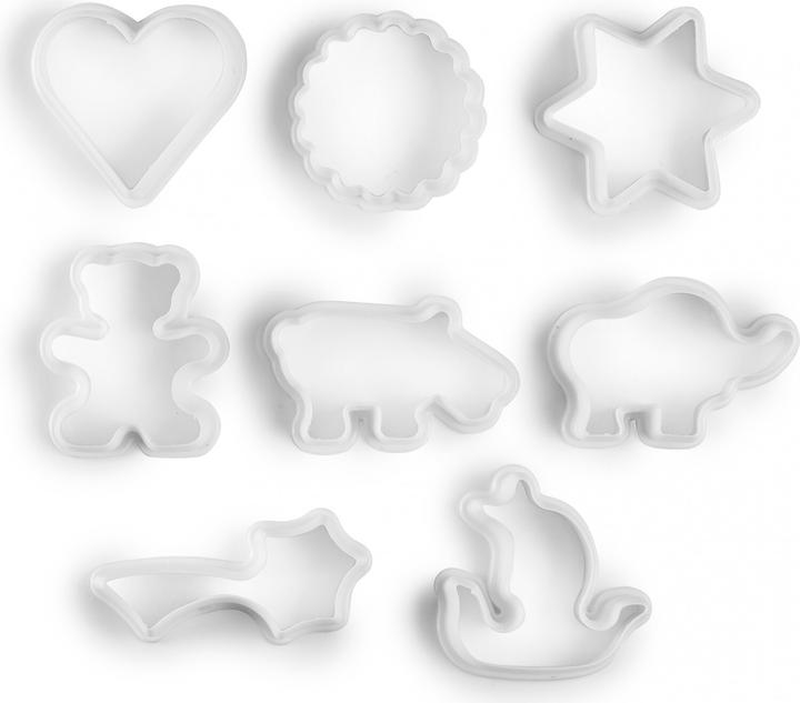 Actual product image Ibili Plastic cookie cutters 8 pieces For cutting out dough and biscuits. Easy to clean